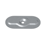 Drukverdeelplaatje – ovaal 80×40 mm met 6.5mm gat