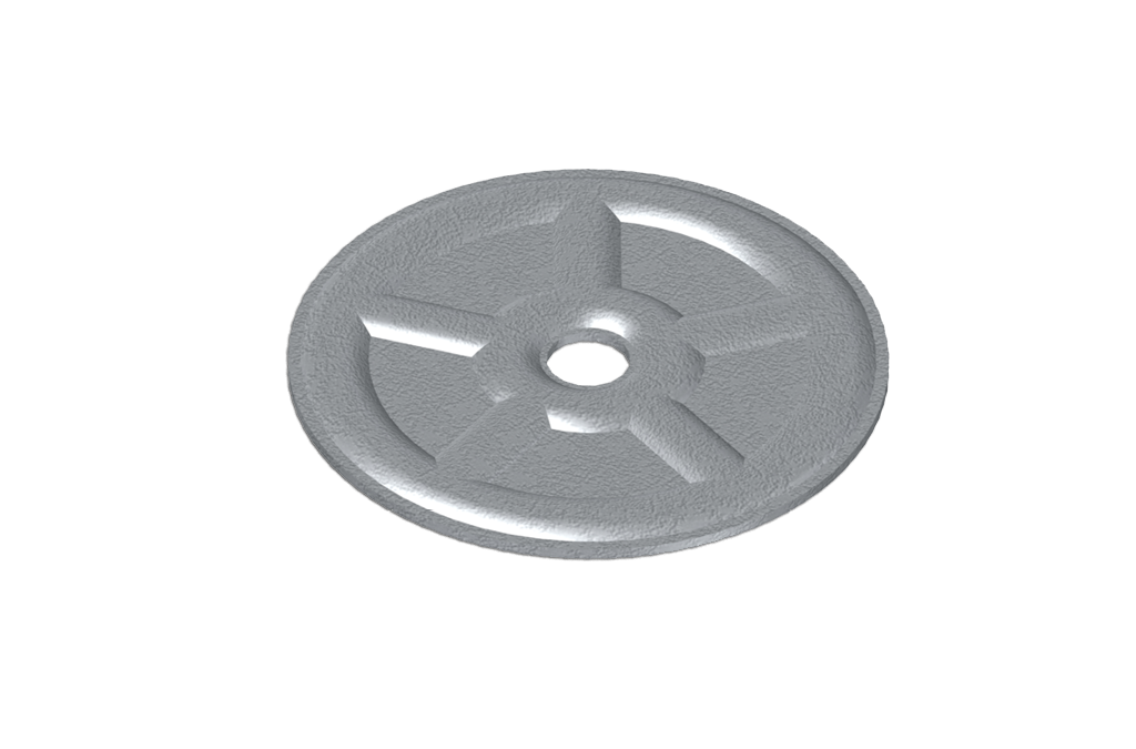 Drukverdeelplaatje – rond 50 mm met 6.3 mm gat